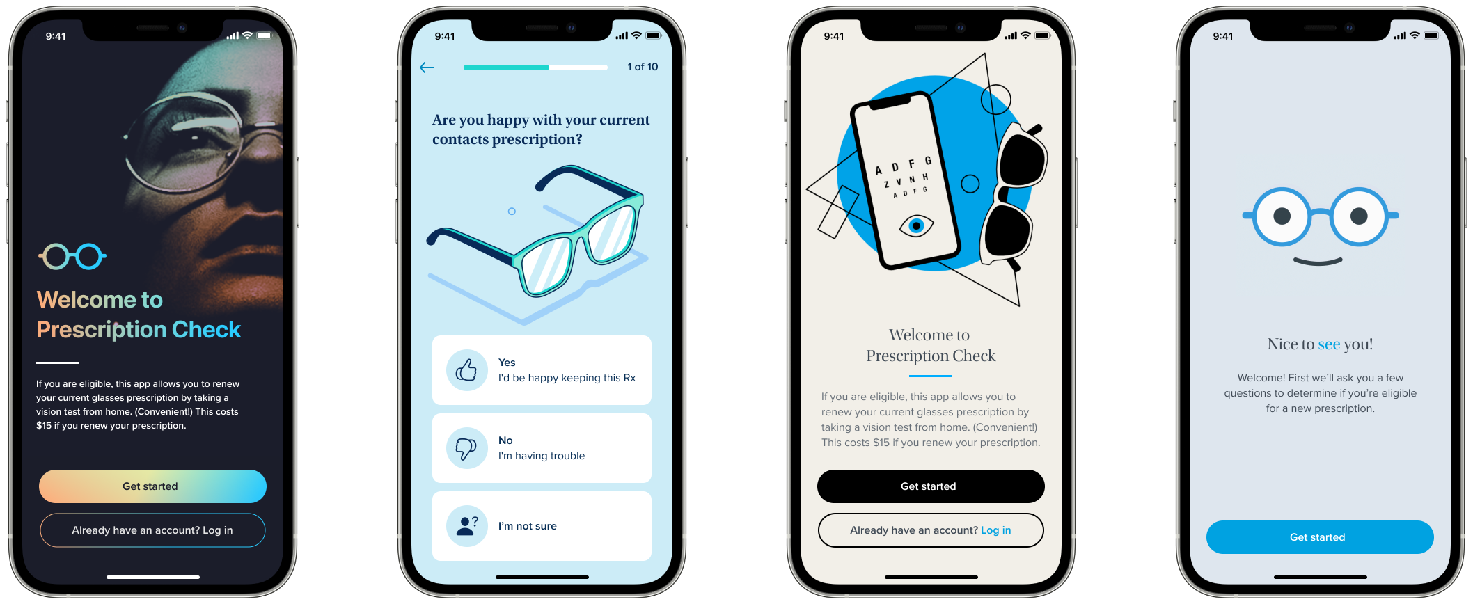 Visual design exploration showing different style directions